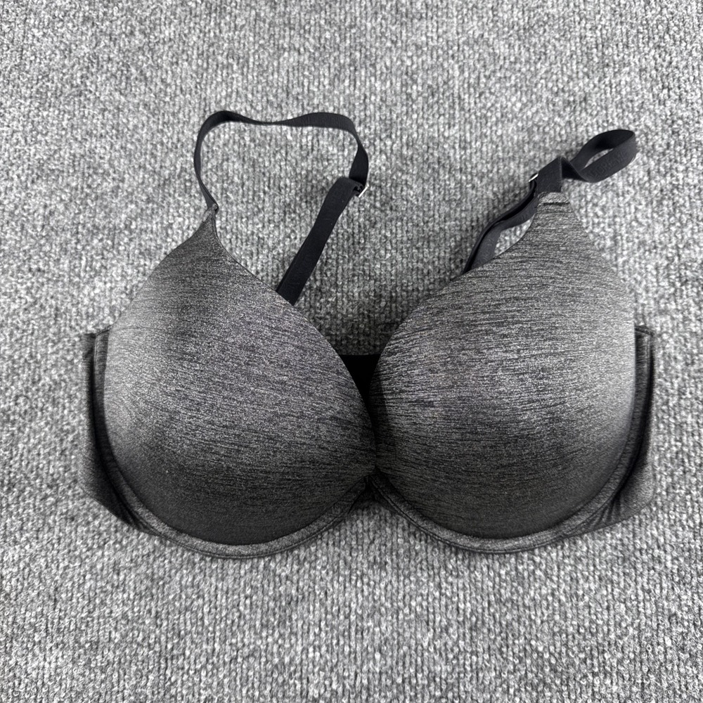 Adore Me True Black Gray Bra 36DD Underwire Padded